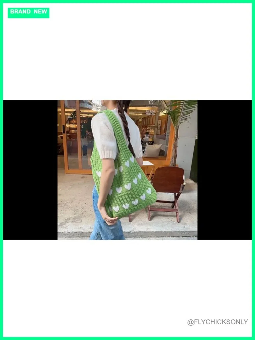 Crochet Tote Bag Boho Heart-shaped Beach Handbag Knit Vacation Casual Hobo